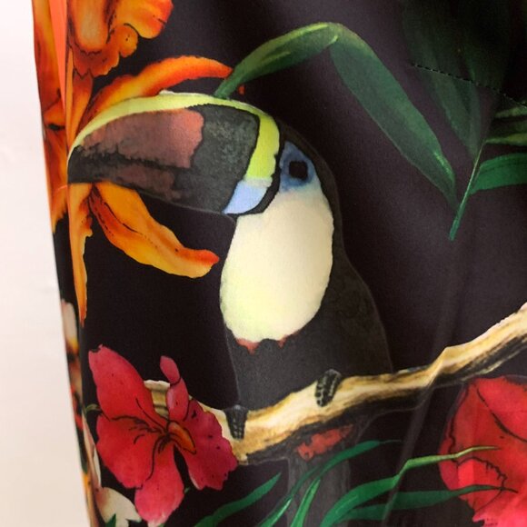Ted Baker London Orange Toucan Tropical Print Dress Small Medium - Picture 3 of 12